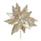 Champagne Gold Glittered Poinsettia Stems, 6ct.